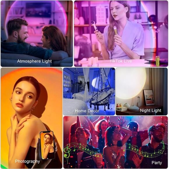 Sunset Lamp Projector Multicolor Changing LED Sunset Projection Lamp - Picture 6 of 7